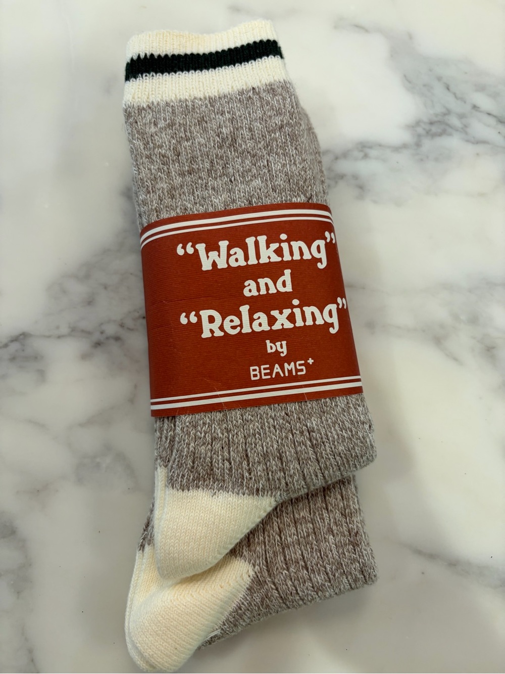 Men's 'Walking and Relaxing' Grey Crew Socks